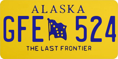 AK license plate GFE524