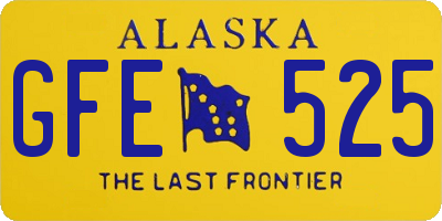 AK license plate GFE525
