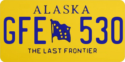 AK license plate GFE530