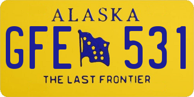 AK license plate GFE531