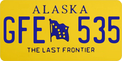 AK license plate GFE535