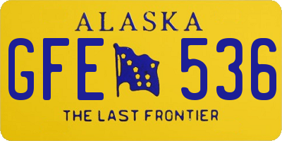 AK license plate GFE536