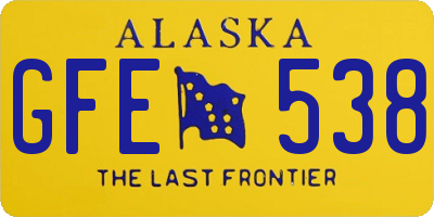 AK license plate GFE538