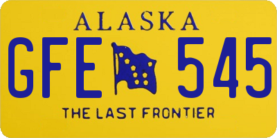 AK license plate GFE545