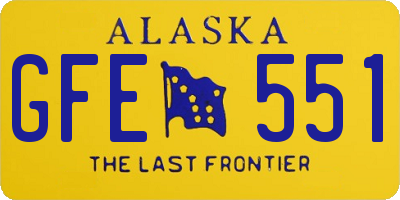 AK license plate GFE551