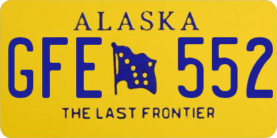 AK license plate GFE552