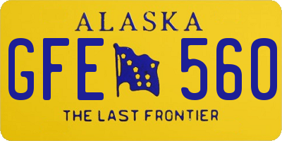 AK license plate GFE560