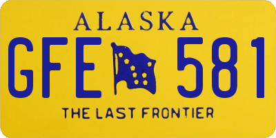 AK license plate GFE581
