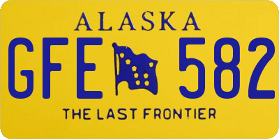 AK license plate GFE582