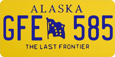AK license plate GFE585