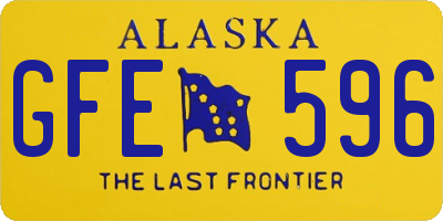 AK license plate GFE596