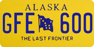 AK license plate GFE600