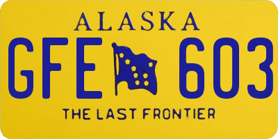 AK license plate GFE603