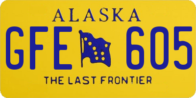AK license plate GFE605
