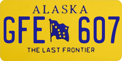 AK license plate GFE607