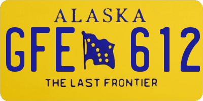 AK license plate GFE612