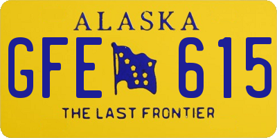 AK license plate GFE615