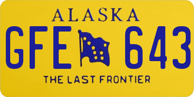AK license plate GFE643