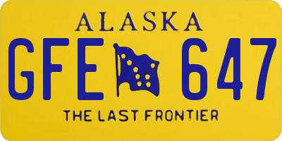 AK license plate GFE647