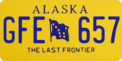 AK license plate GFE657