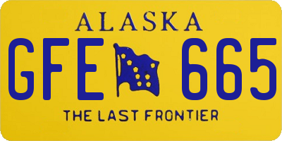 AK license plate GFE665