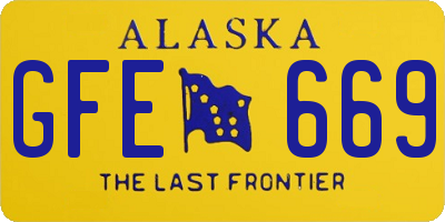 AK license plate GFE669