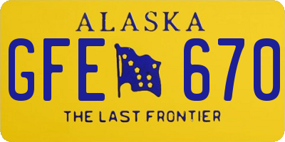 AK license plate GFE670