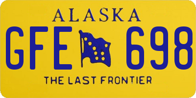 AK license plate GFE698