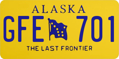 AK license plate GFE701