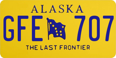 AK license plate GFE707