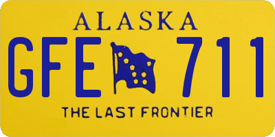 AK license plate GFE711