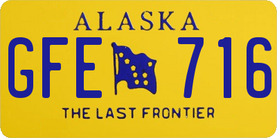 AK license plate GFE716
