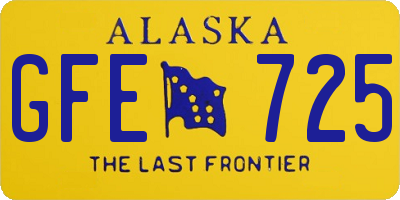 AK license plate GFE725