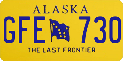 AK license plate GFE730