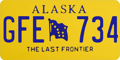 AK license plate GFE734