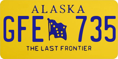 AK license plate GFE735