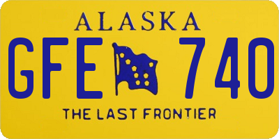 AK license plate GFE740