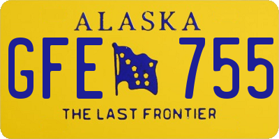 AK license plate GFE755