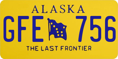 AK license plate GFE756