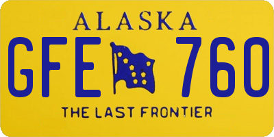 AK license plate GFE760