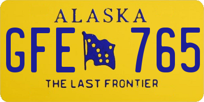 AK license plate GFE765