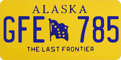 AK license plate GFE785