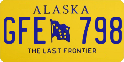 AK license plate GFE798