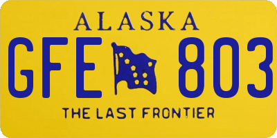 AK license plate GFE803