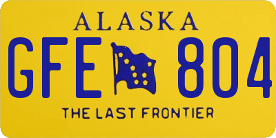 AK license plate GFE804