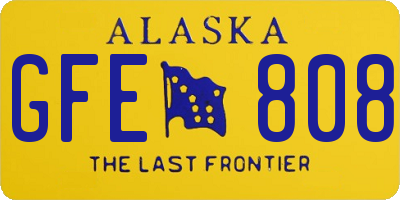 AK license plate GFE808