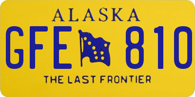 AK license plate GFE810