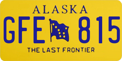 AK license plate GFE815