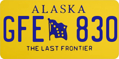 AK license plate GFE830