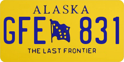 AK license plate GFE831